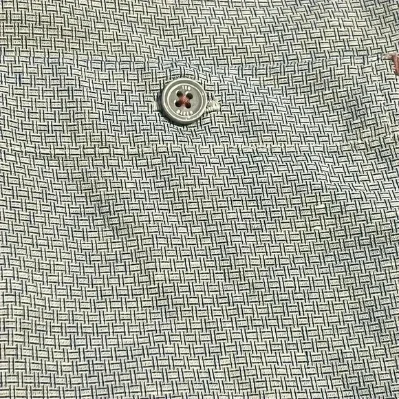 TED BAKER LONDON DRESS SHIRT Men’s Size 7 3XL Linen Blend Blue Button Down Print - Picture 4 of 8